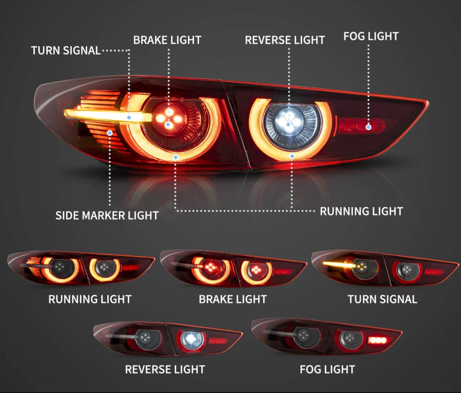4th gen Mazda 3 sedan aftermarket tailight