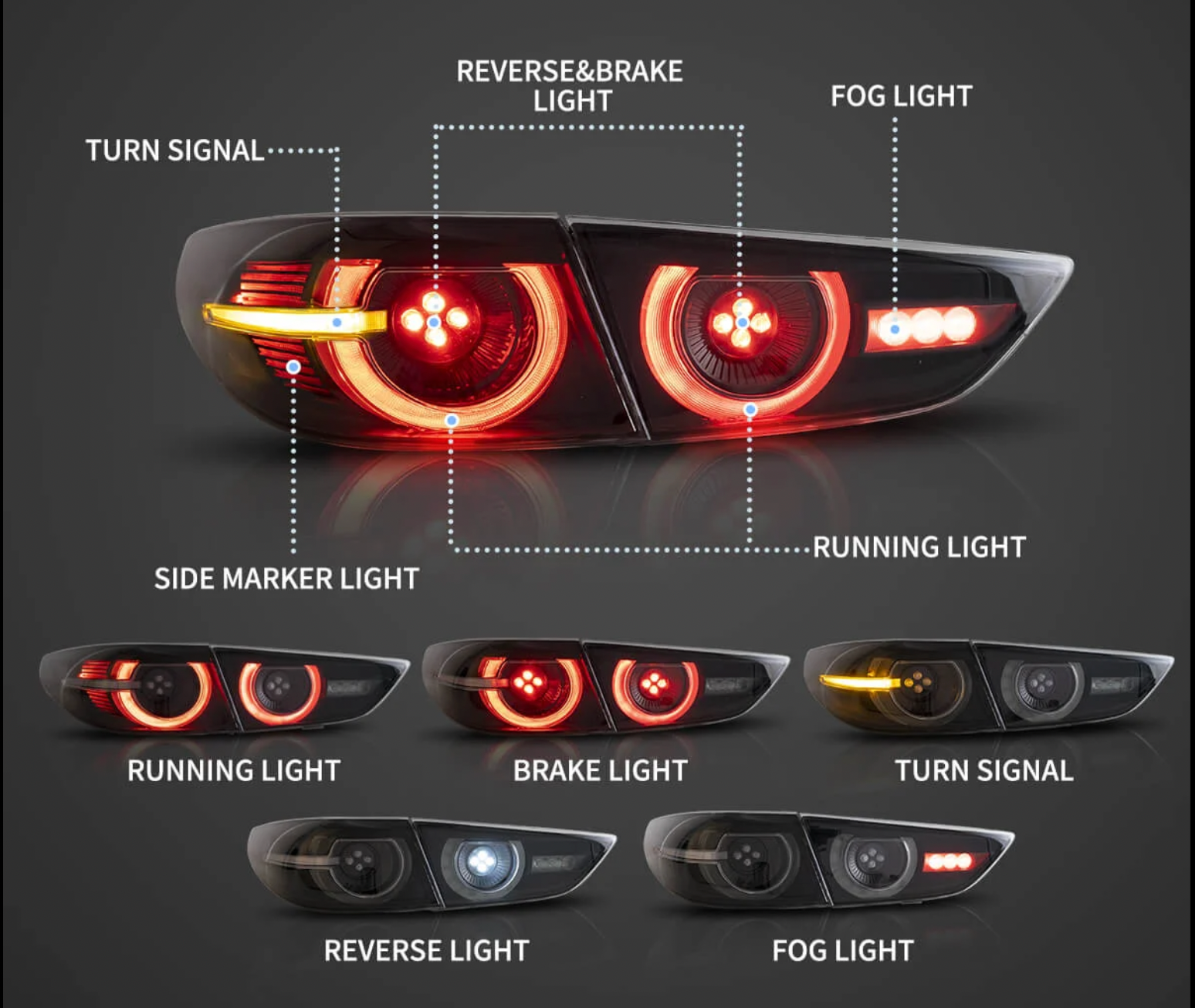 4th gen Mazda 3 sedan aftermarket tailight