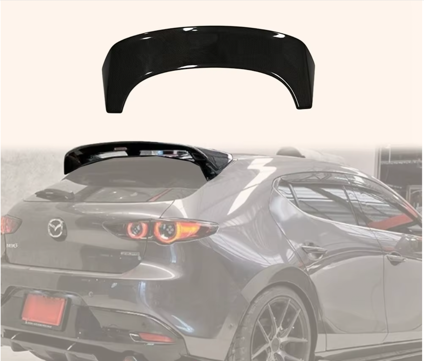 Mazda 3 Hatchback 2020–2025 Carbon Fiber Roof Spoiler Wing